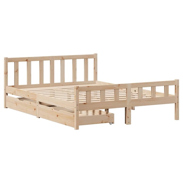 vidaXL Sengeramme uten madrass 120x190 cm heltre furu