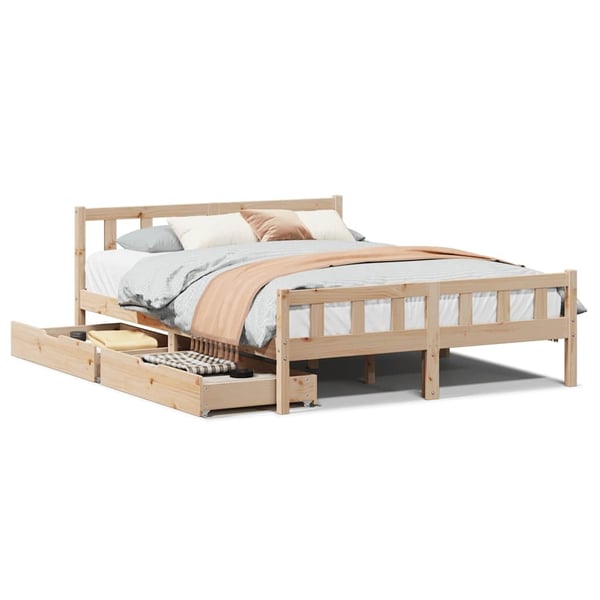 vidaXL Sengeramme uten madrass 120x190 cm heltre furu