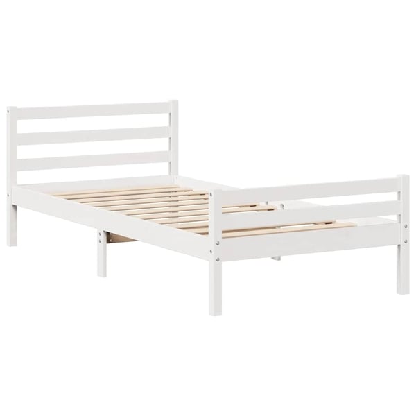 vidaXL Sengeramme uten madrass hvit 100x200 cm heltre furu