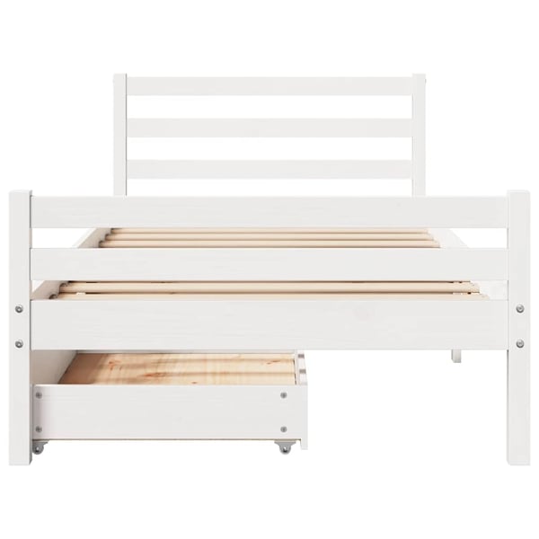 vidaXL Sengeramme uten madrass hvit 100x200 cm heltre furu