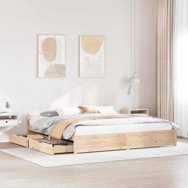 vidaXL Sengeramme uten madrass 180x200 cm heltre furu