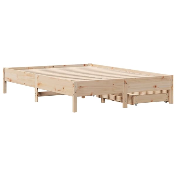 vidaXL Sängynrunko ilman patjaa 135x190 cm täysi mänty