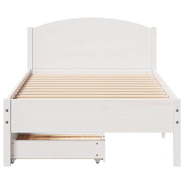 vidaXL sengeramme uden madras 90x200 cm massivt fyrretræ hvid