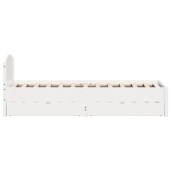 vidaXL sengeramme uden madras 100x200 cm massivt fyrretræ hvid