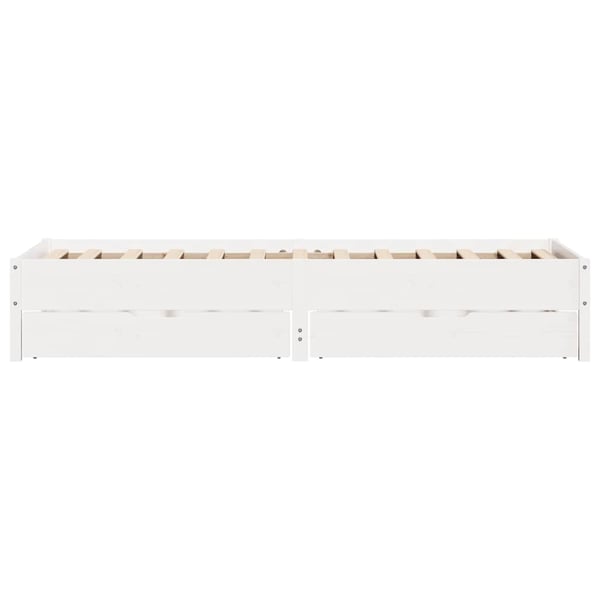 vidaXL Sengeramme uten madrass hvit 75x190 cm heltre furu