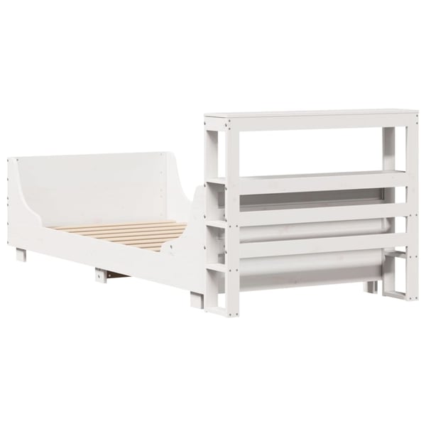 vidaXL Sengeramme uten madrass hvit 75x190 cm heltre furu