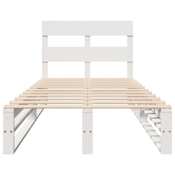 vidaXL Sengeramme uten madrass hvit 100x200 cm heltre furu