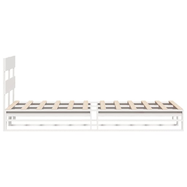 vidaXL Sengeramme uten madrass hvit 100x200 cm heltre furu