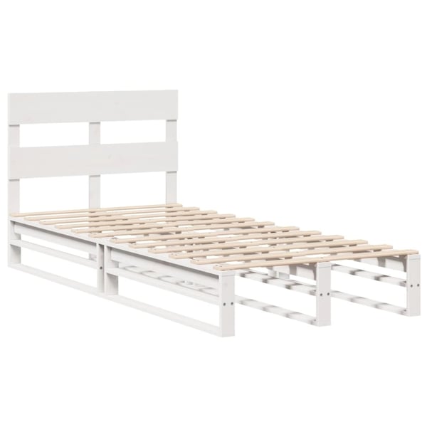 vidaXL Sengeramme uten madrass hvit 100x200 cm heltre furu