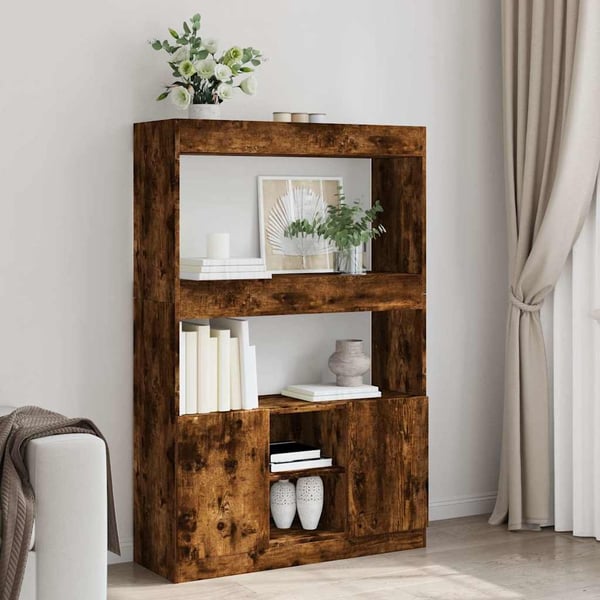 vidaXL Highboard røkt eik 92x33x140 cm konstruert tre