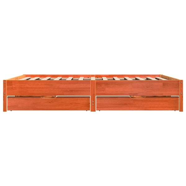 vidaXL Sengeramme uten madrass voksbrun 180x200 cm heltre furu