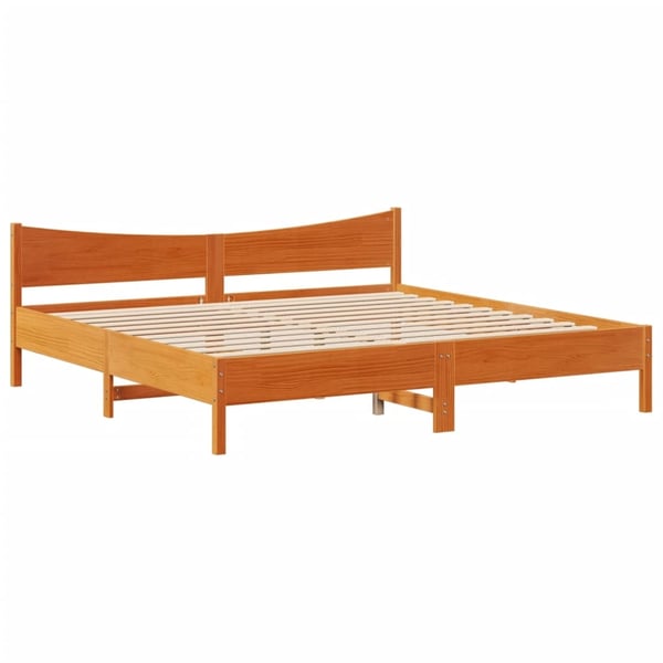 vidaXL Sengeramme med skuffer voksbrun 180x200 cm heltre furu
