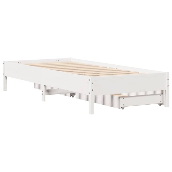 vidaXL Sengeramme uten madrass hvit 90x200 cm heltre furu