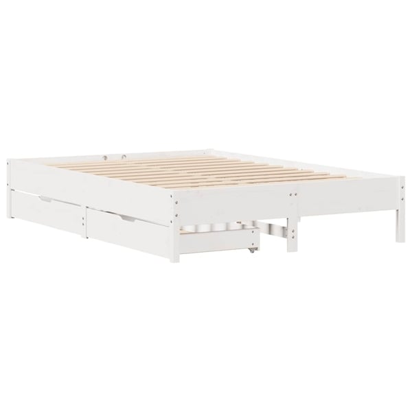 vidaXL Sengeramme uten madrass hvit 150x200 cm heltre furu