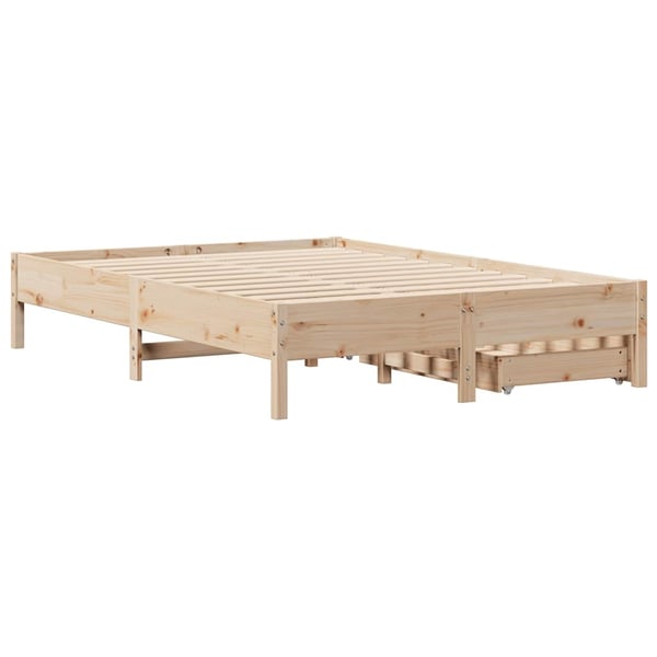 vidaXL Sängynrunko ilman patjaa 140x190 cm täysi mänty