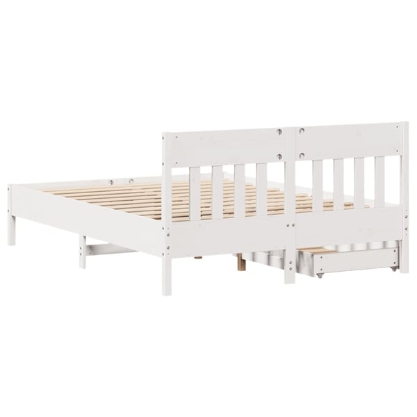 vidaXL Sengeramme uten madrass hvit 120x190 cm heltre furu