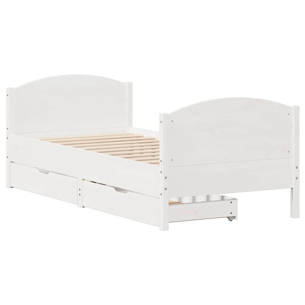 vidaXL Sengeramme uten madrass hvit 90x200 cm heltre furu