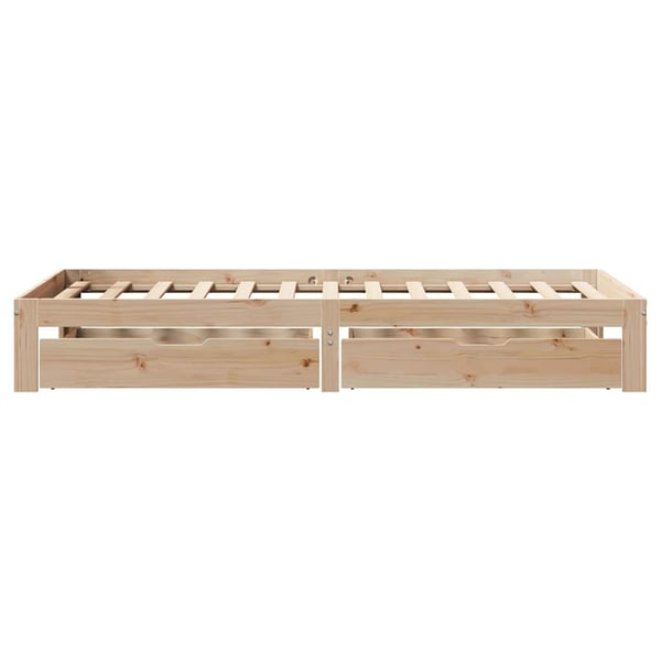 vidaXL Sengeramme med skuffer 90x200 cm heltre furu