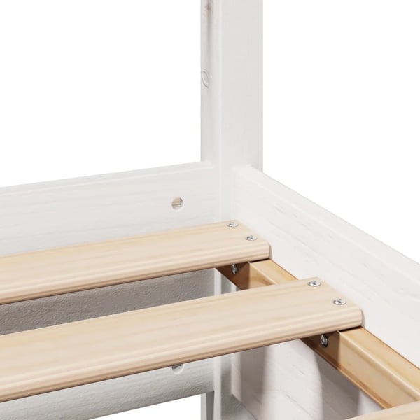 vidaXL sengeramme uden madras 75x190 cm massivt fyrretræ hvid