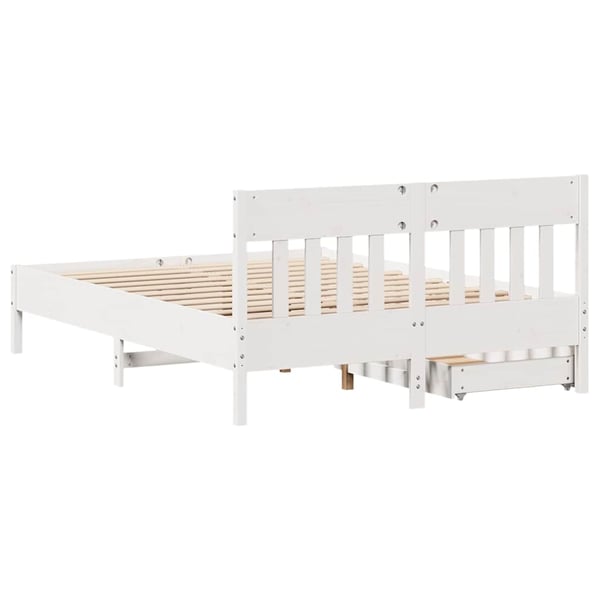 vidaXL Sengeramme uten madrass hvit 150x200 cm heltre furu