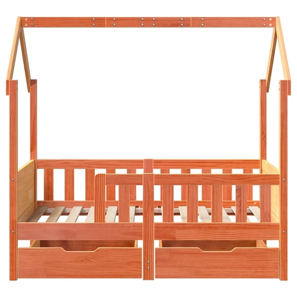 vidaXL Barnesengeramme med skuffer 70x140 cm heltre furu