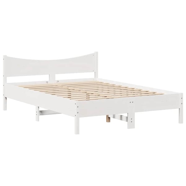 vidaXL Sengeramme med skuffer hvit 160x200 cm heltre furu