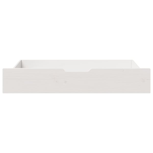 vidaXL Sengeskuffer 2 stk hvit 95x55x17 cm heltre furu