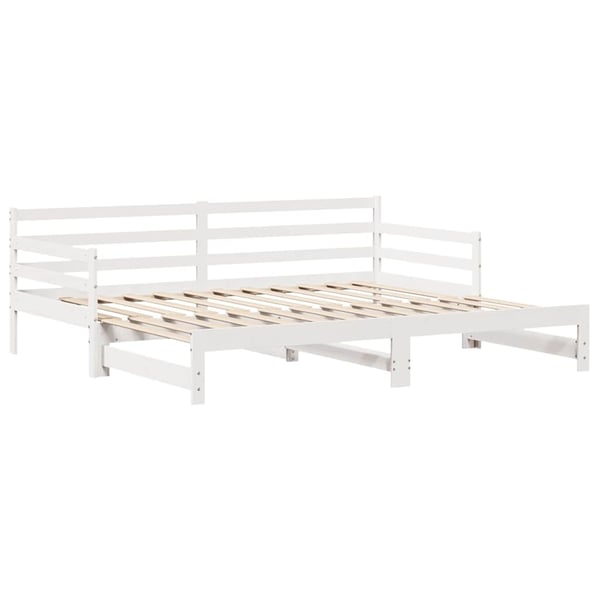 vidaXL Vuodesohva rullilla ja laatikoilla ei patjaa valkoinen 90x190cm