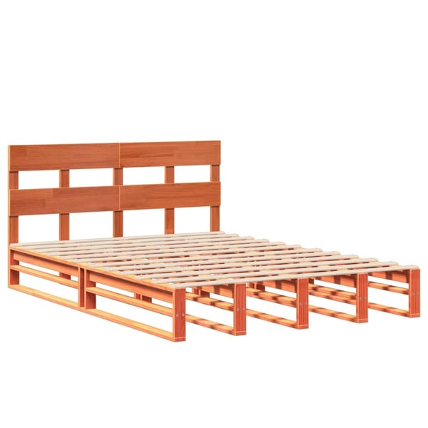 vidaXL Sengeramme uten madrass voksbrun 160x200 cm heltre furu