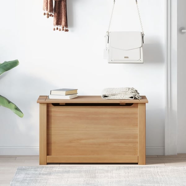 vidaXL Förvaringslåda med lock PANAMA 79x42x46 cm massiv furu