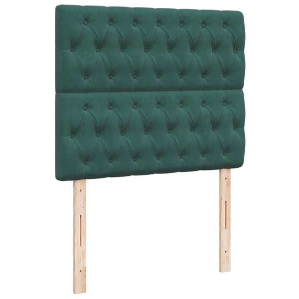 vidaXL kontinentalseng med madras 120x190 cm velour mørkegrøn