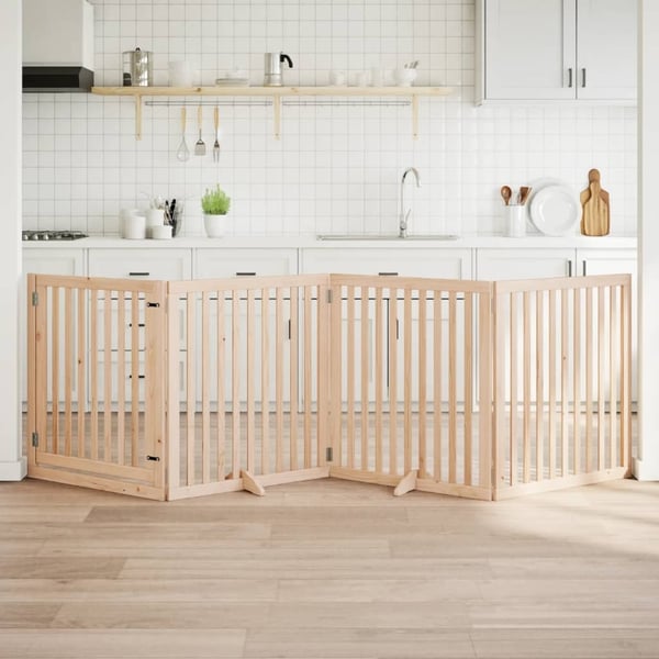 vidaXL Hundeport sammenleggbar 4 paneler 320 cm poppeltre