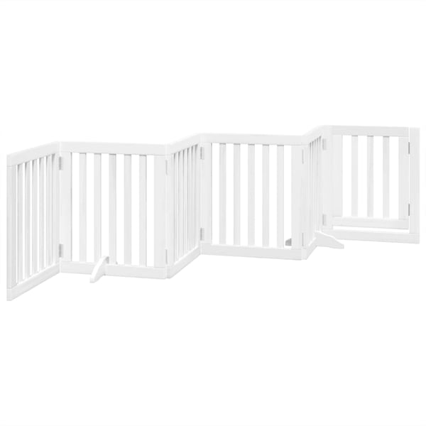 vidaXL Hundeport sammenleggbar 6 paneler hvit 300 cm poppeltre