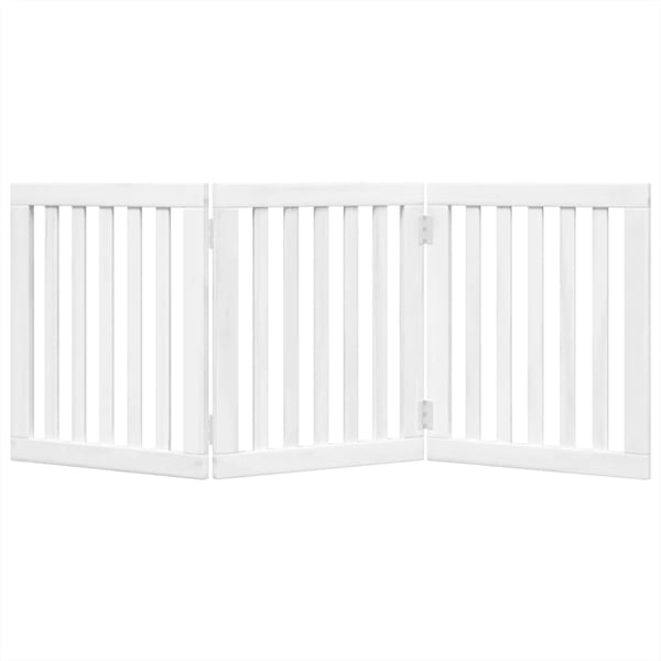 vidaXL Hundeport sammenleggbar 3 paneler hvit 150 cm poppeltre