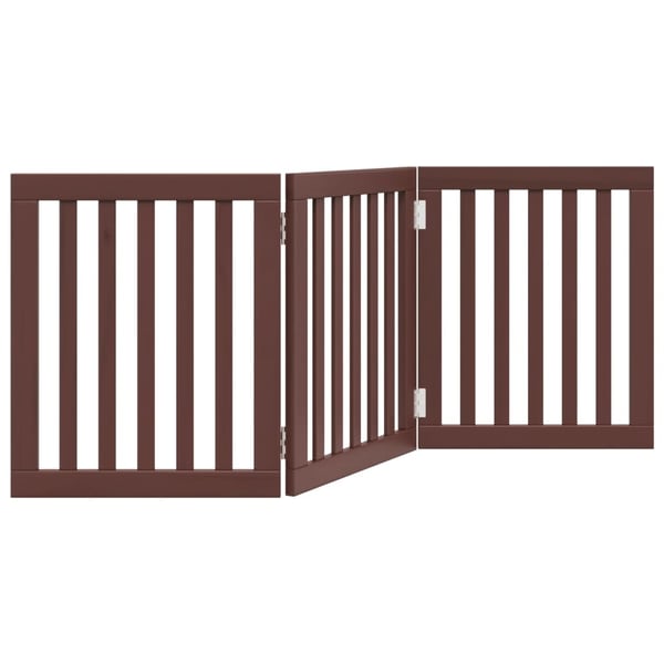 vidaXL Hundeport sammenleggbar 3 paneler brun 150 cm poppeltre