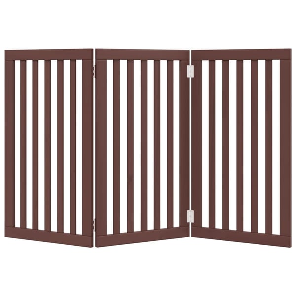 vidaXL hundelåge 3 paneler 150 cm foldbar poppeltræ brun
