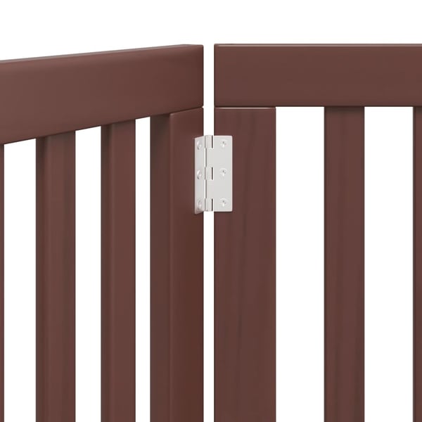 vidaXL hundelåge 3 paneler 150 cm foldbar poppeltræ brun