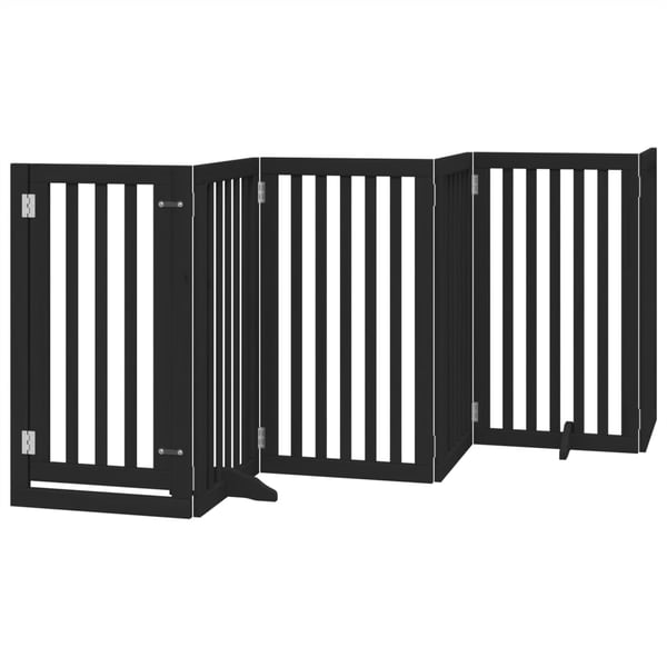 vidaXL Hundeport sammenleggbar 6 paneler svart 300 cm poppeltre