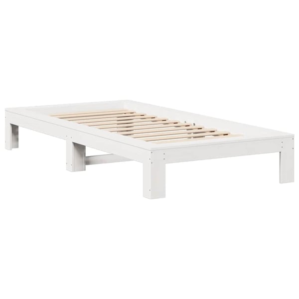 vidaXL Sengeramme uten madrass hvit 100x200 cm heltre furu