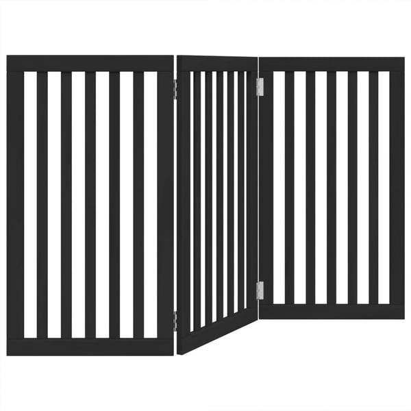vidaXL hundelåge 3 paneler 150 cm foldbar poppeltræ sort