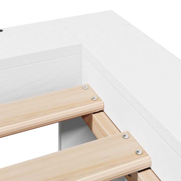 vidaXL Sengeramme uten madrass hvit 75x190 cm heltre furu