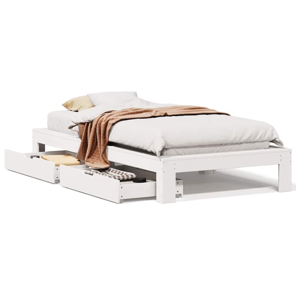 vidaXL Sengeramme uten madrass hvit 90x190 cm heltre furu