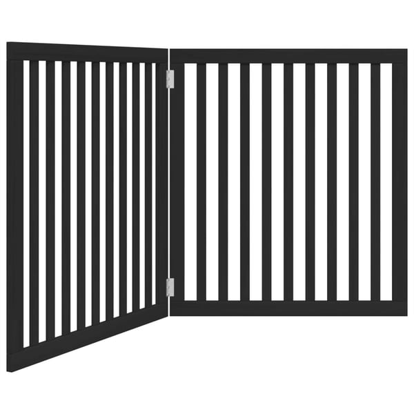 vidaXL hundelåge 2 paneler 150 cm foldbar poppeltræ sort