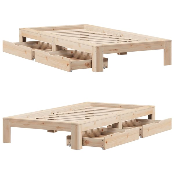 vidaXL Sengeramme uten madrass 75x190 cm heltre furu