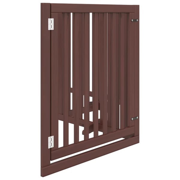 vidaXL Hundeport sammenleggbar 4 paneler brun 320 cm poppeltre