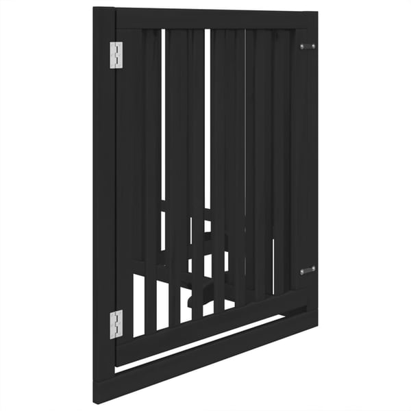 vidaXL Hundeport sammenleggbar 4 paneler svart 320 cm poppeltre