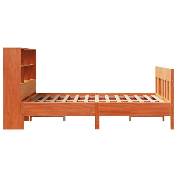 vidaXL Sengeramme uten madrass voksbrun 120x200 cm heltre furu