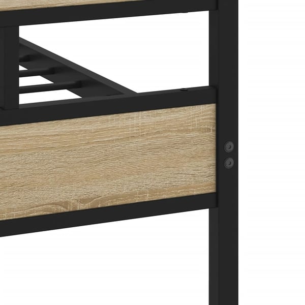 vidaXL Sengeramme i metall uten madrass sonoma eik 90x190 cm