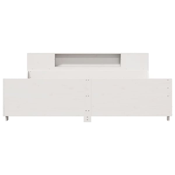 vidaXL sengeramme uden madras 200x200 cm massivt fyrretræ hvid