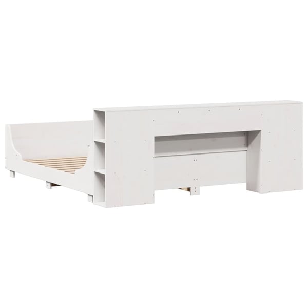 vidaXL sengeramme uden madras 200x200 cm massivt fyrretræ hvid